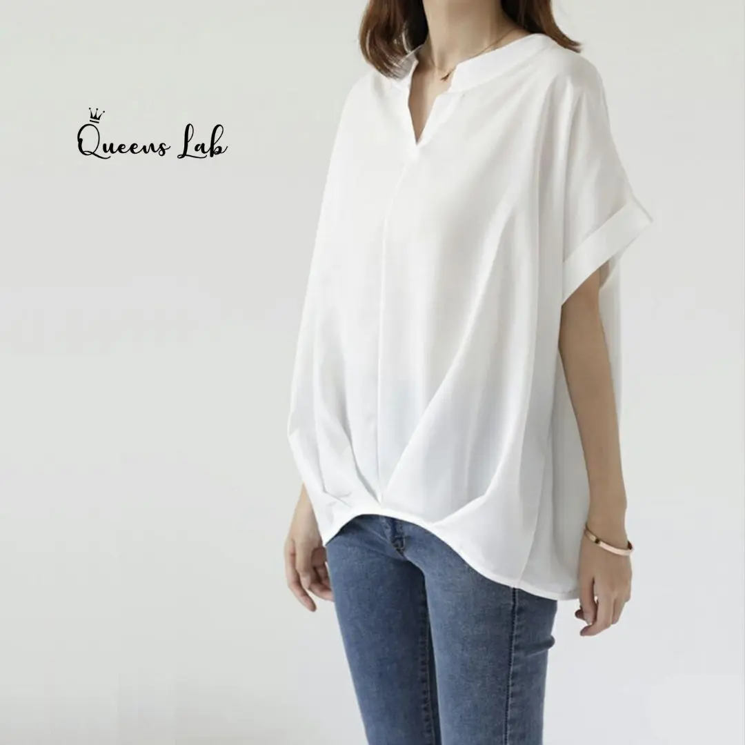 女襯衫 レディース 七分袖 剪裁上衣 襯衫 短袖襯衫 短袖 夏服 夏 服 的縮圖