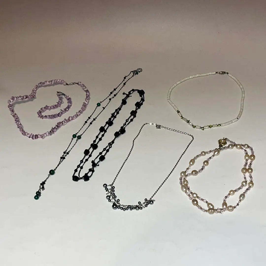 Thumbnail of Necklace Set, 7 Pieces, Showa Retro, Shell, Beads, and Others