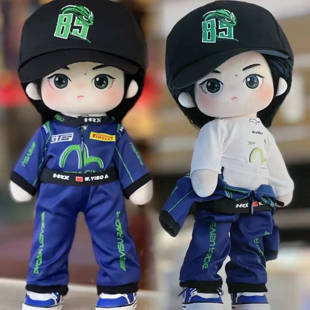 5cm 王一博 バイク 黒T  ぬいぐるみ 着せ替え 専用衣装 ペア 20cm ぬいぐるみ 着せ替え衣装 青黄ストリート 10点 王一博