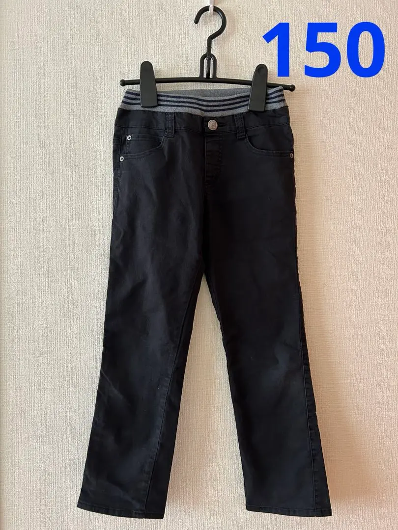 Thumbnail of CLOSSHI Long Pants Black 150 Striped Waist 【Ships Today】