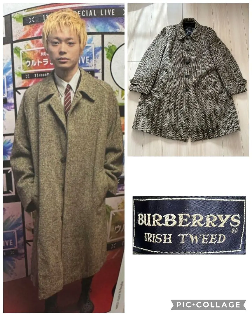 激レア！Burberrys　一枚袖アイリッシュツイードステンカラーコート 50年代 50s バーバリー イングランド製 イギリス製 英国製