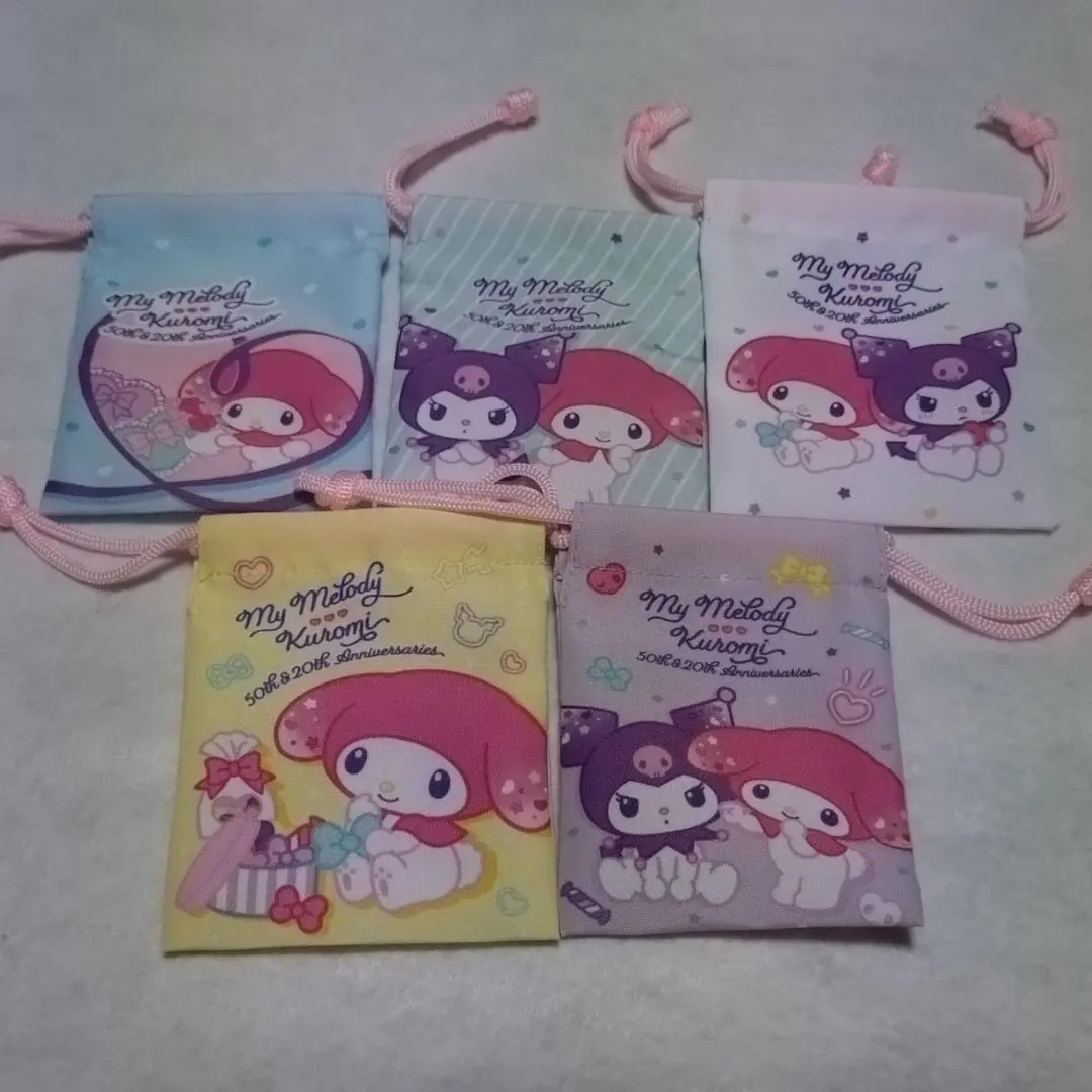 Thumbnail of Sanrio My Melody Kuromi 50th Anniversary 20th Anniversary Petit Drawstring Bag Set of 5