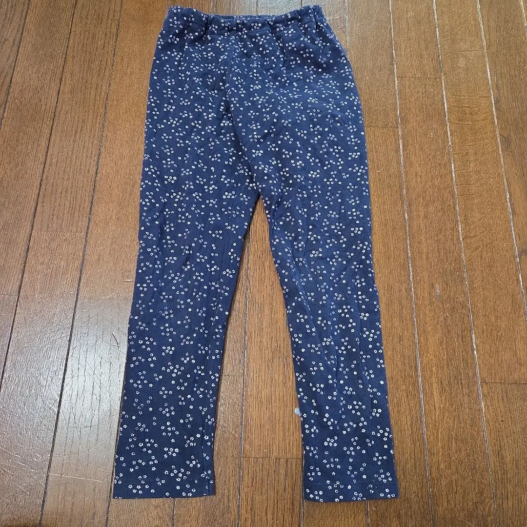 Thumbnail of Navy floral leggings, size S, 110cm