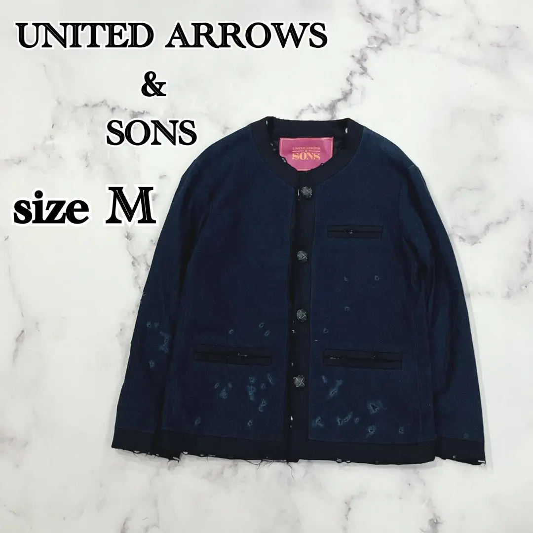 【着用一回美品】united arrows & sons ノーカラージャケット ノーカラージャケット