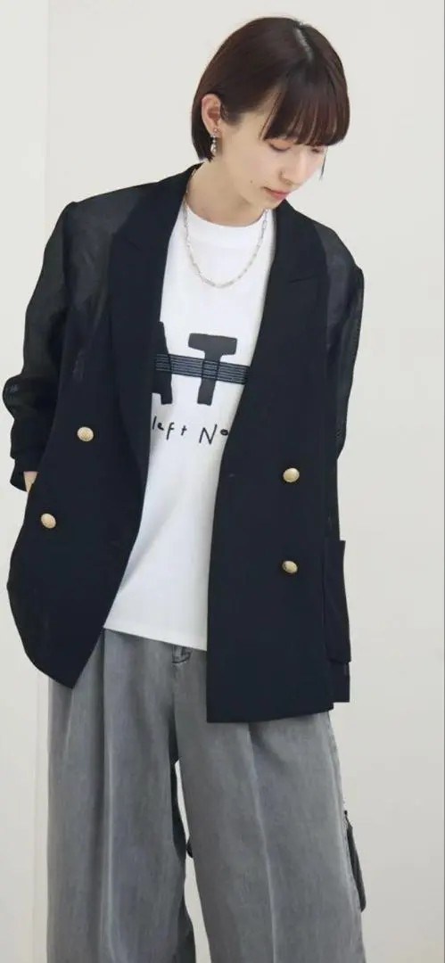 新品未使用タグ付Dignite collierメッシュジャケット　アイボリー 新品未使用タグ付Dignite collierメッシュジャケット アイボリー