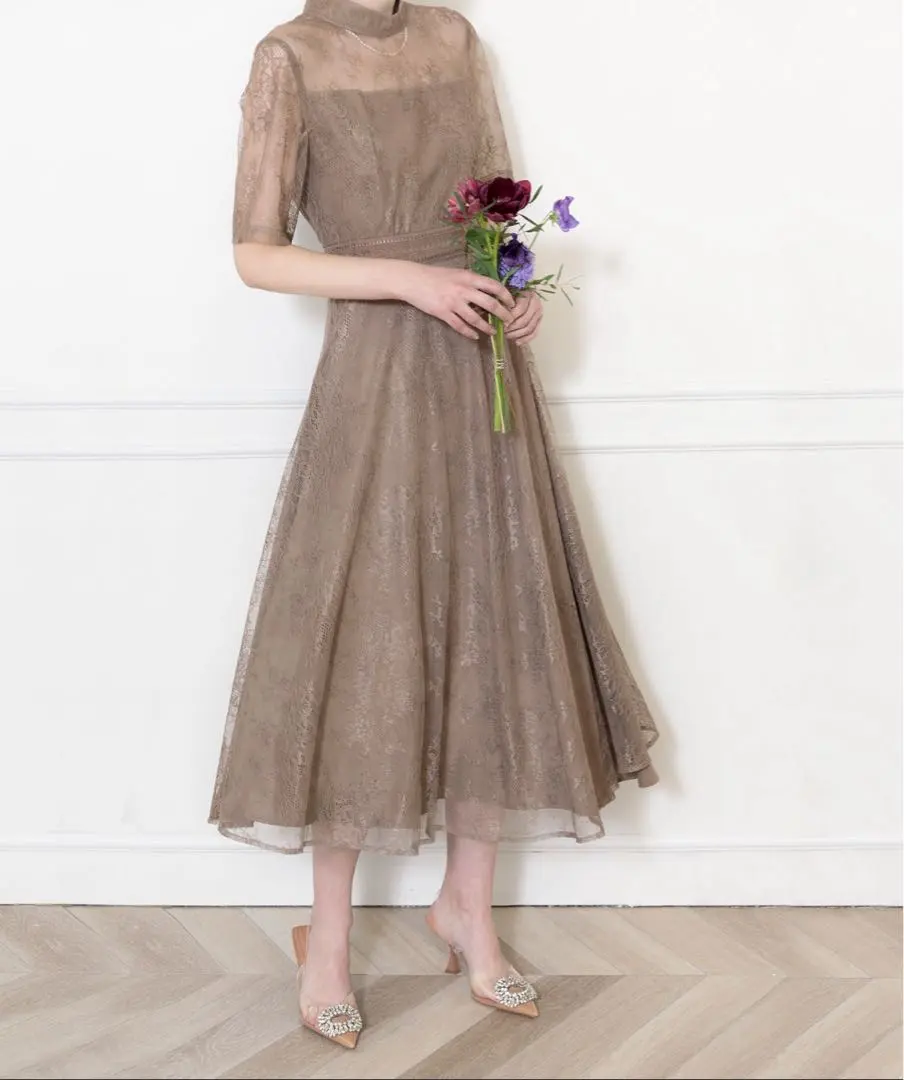 Thumbnail of Brown Lace Party Dress Long Dress One-piece Occasion