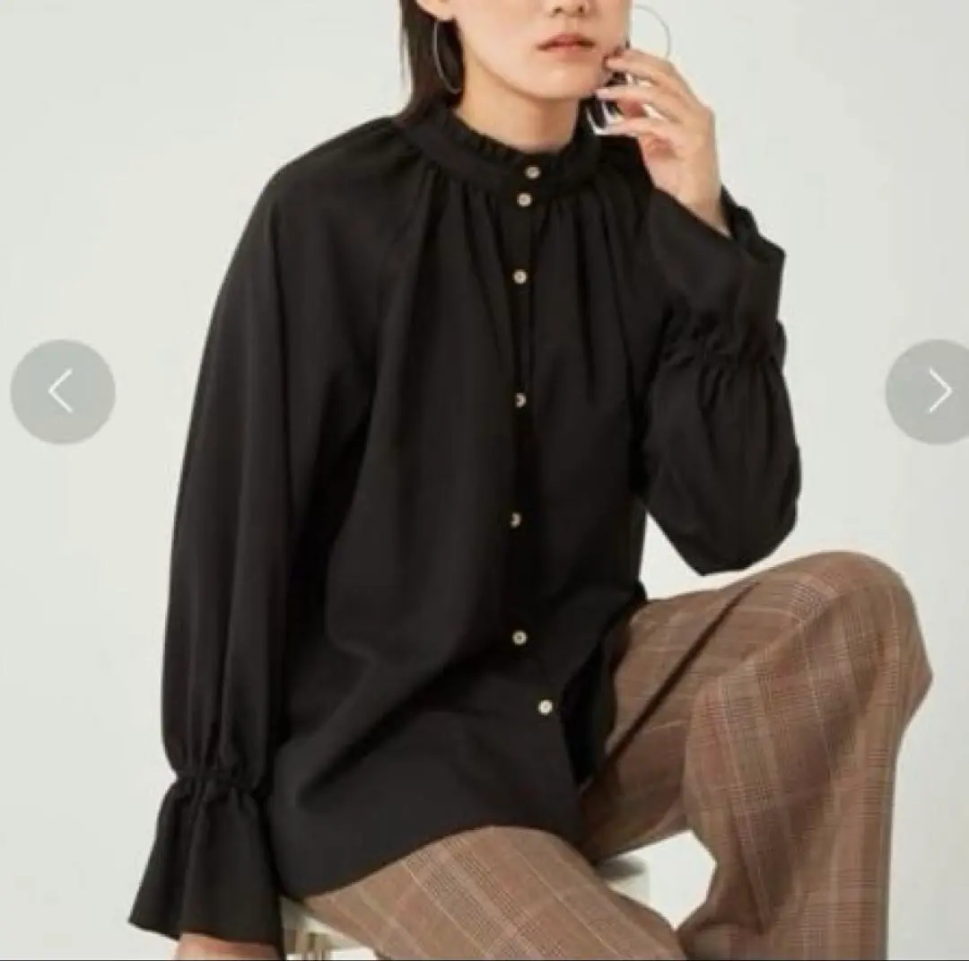 最終促銷★美品【UNITED ARROWS green label relaxing】 立領荷葉邊 2WAY 的縮圖