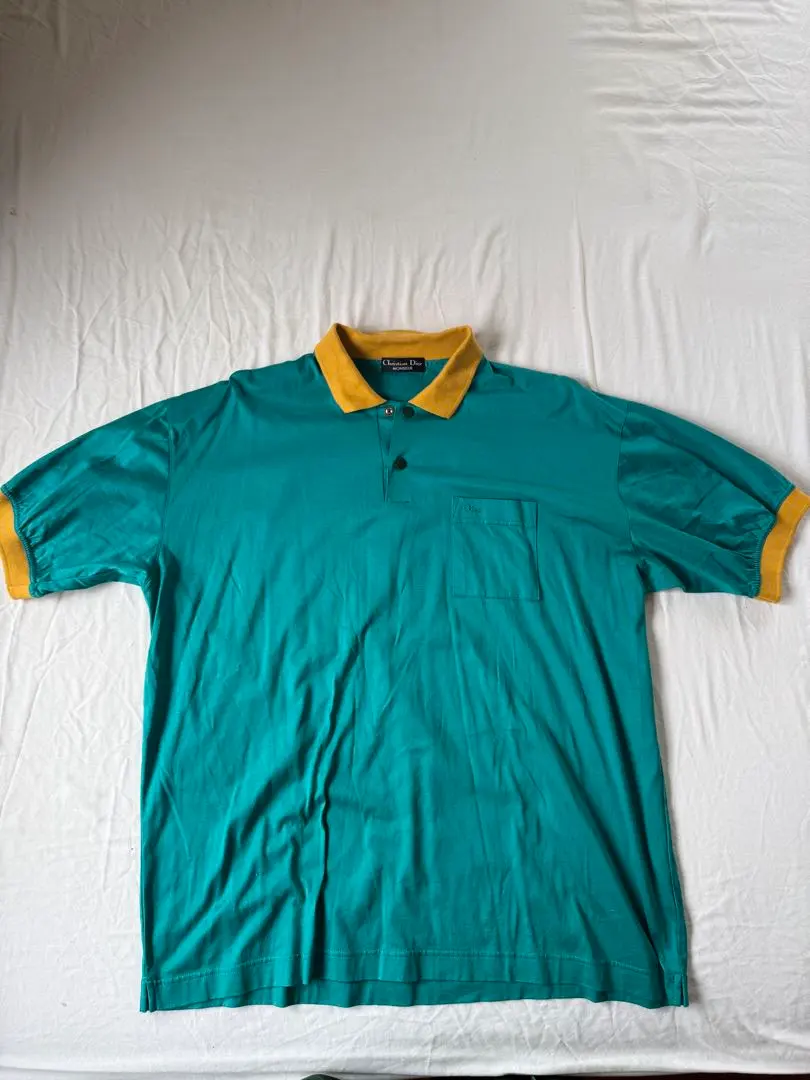 Thumbnail of Christian Dior Monsieur Polo Shirt, Turquoise/Yellow
