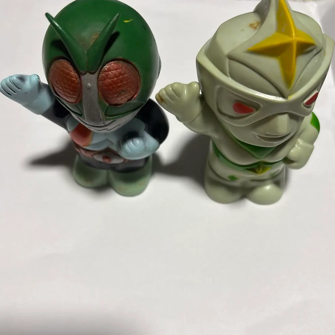 昭和レトロ 富士銀行 ソフビ貯金箱 仮面ライダー ミラーマン