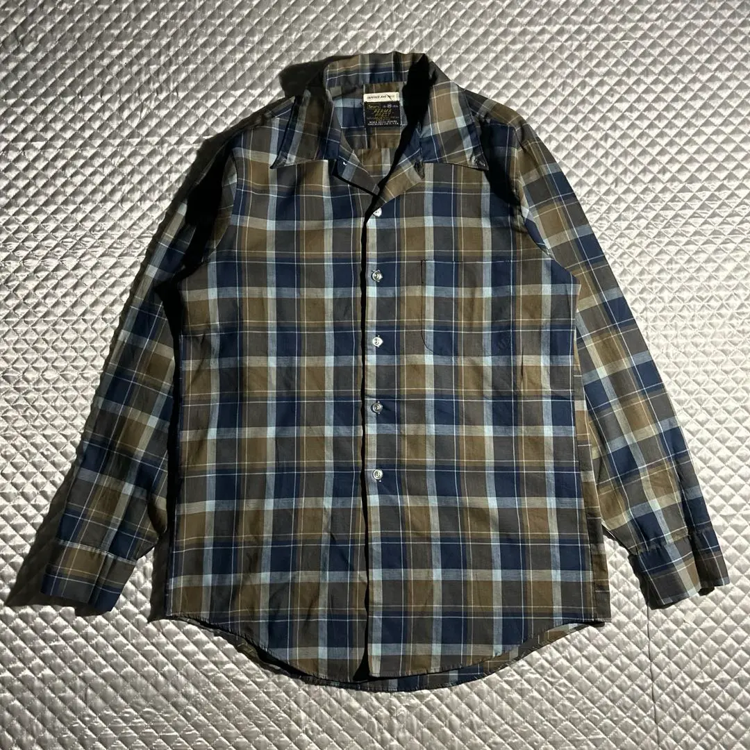 Thumbnail of 60s vintage Sears USA open collar check shirt