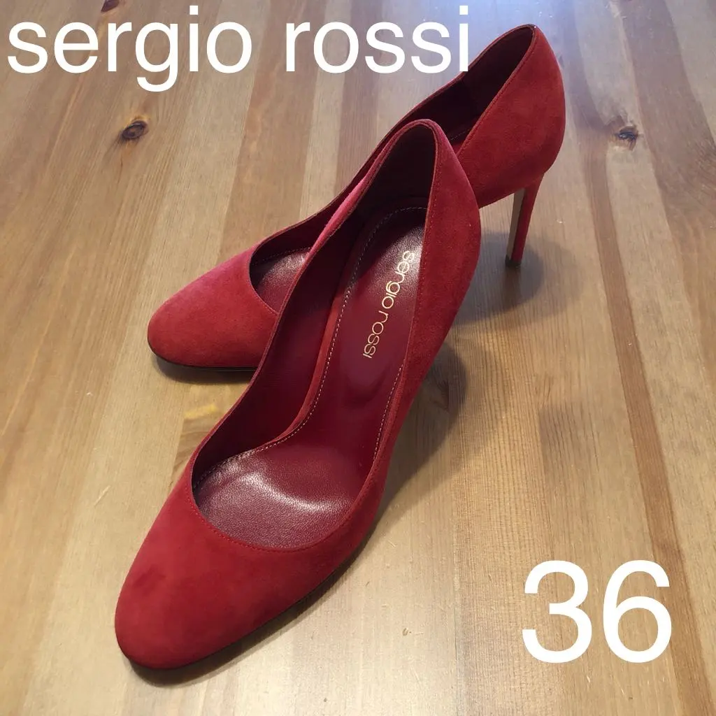 Thumbnail of Sergio Rossi red suede pumps, size 36