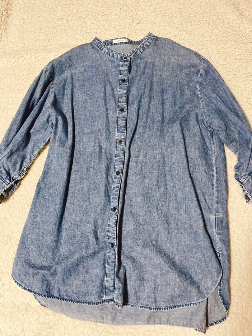 Thumbnail of Stand collar dungaree shirt ★ Mid-length M size