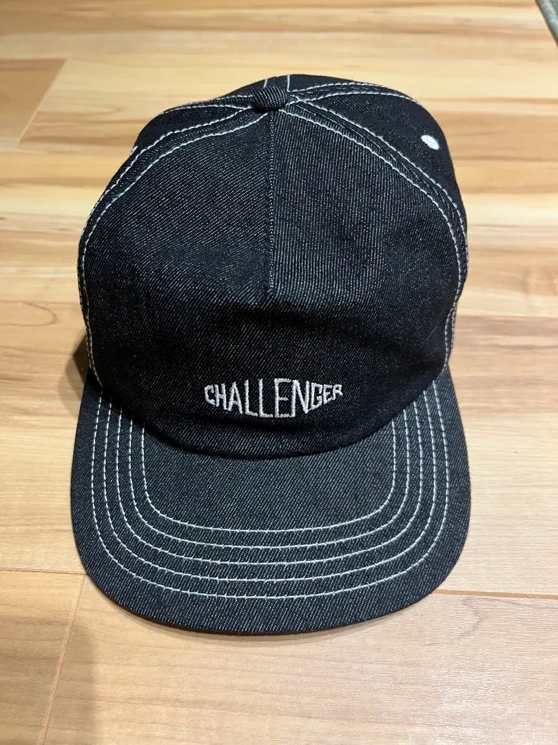 challenger チャレンジャー デニム ロゴ キャップ CAP 黒 美品 CHALLENGER チャレンジャー デニム キャップ