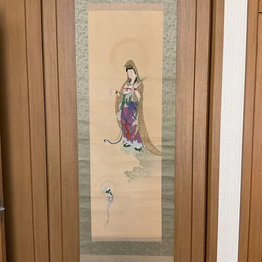 狩野芳崖筆 悲母観音 絹本 複製 工芸画 講談社定価46万円 掛軸 OL-1 狩野芳崖筆 悲母観音 絹本 複製 工芸画 講談社定価46 掛軸 OL-1
