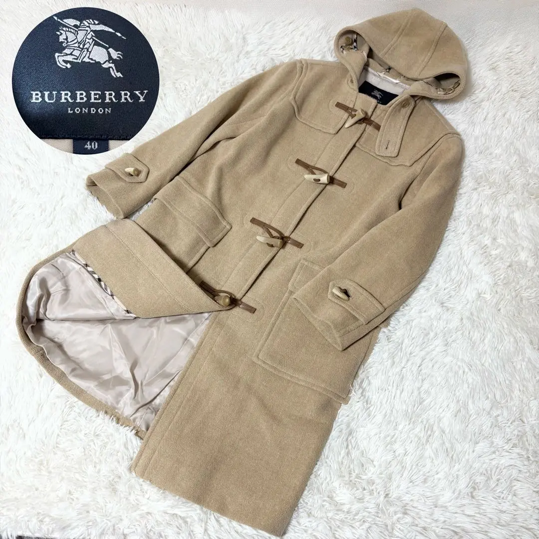 Burberry London 連帽長款牛角扣大衣 駝色 尺寸40 的縮圖