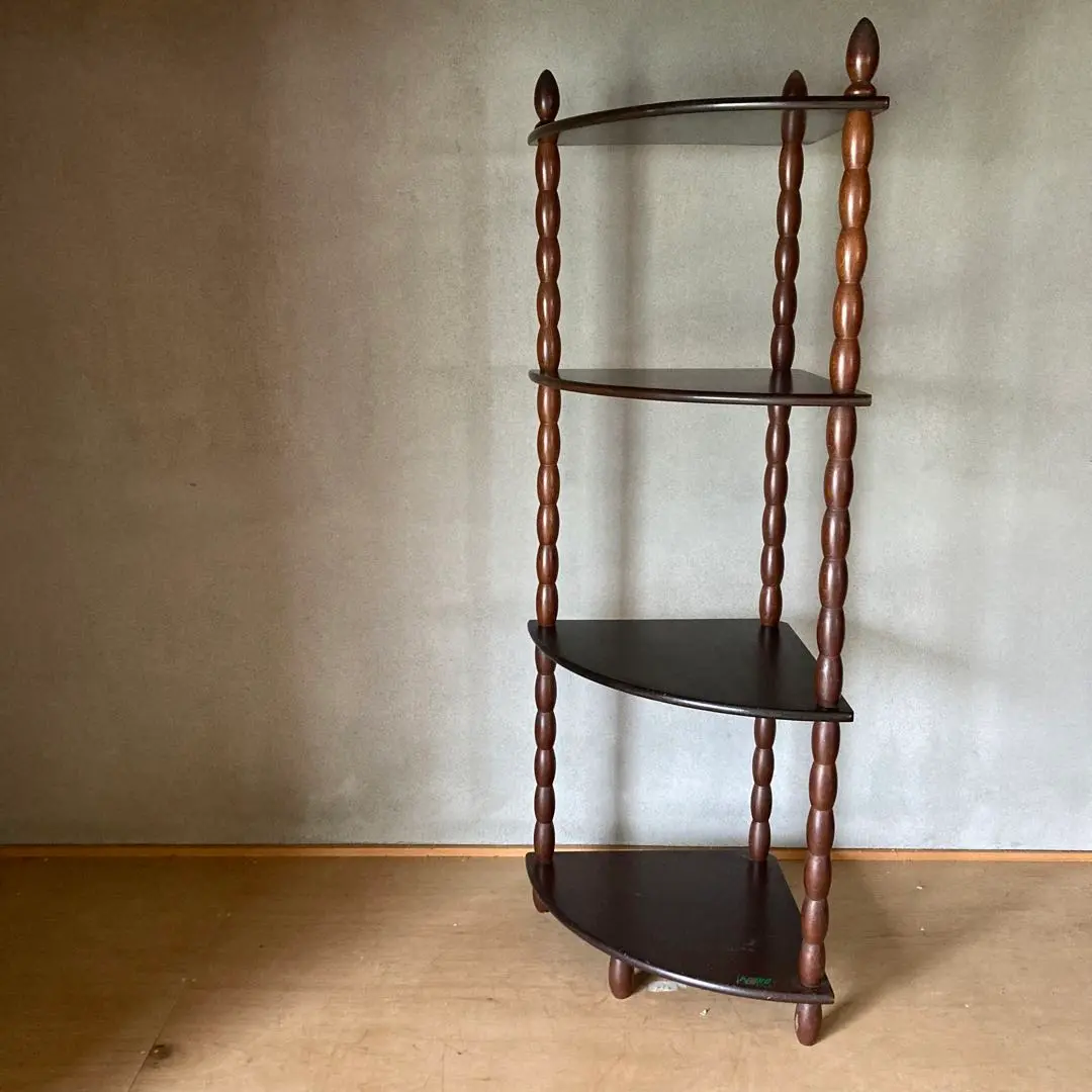 昭和レトロ　ナジココーナーラック ビンテージ 飾り棚 収納棚４段 ジャパンヴィンテージ ナジコ パイン材 コーナーラック 昭和