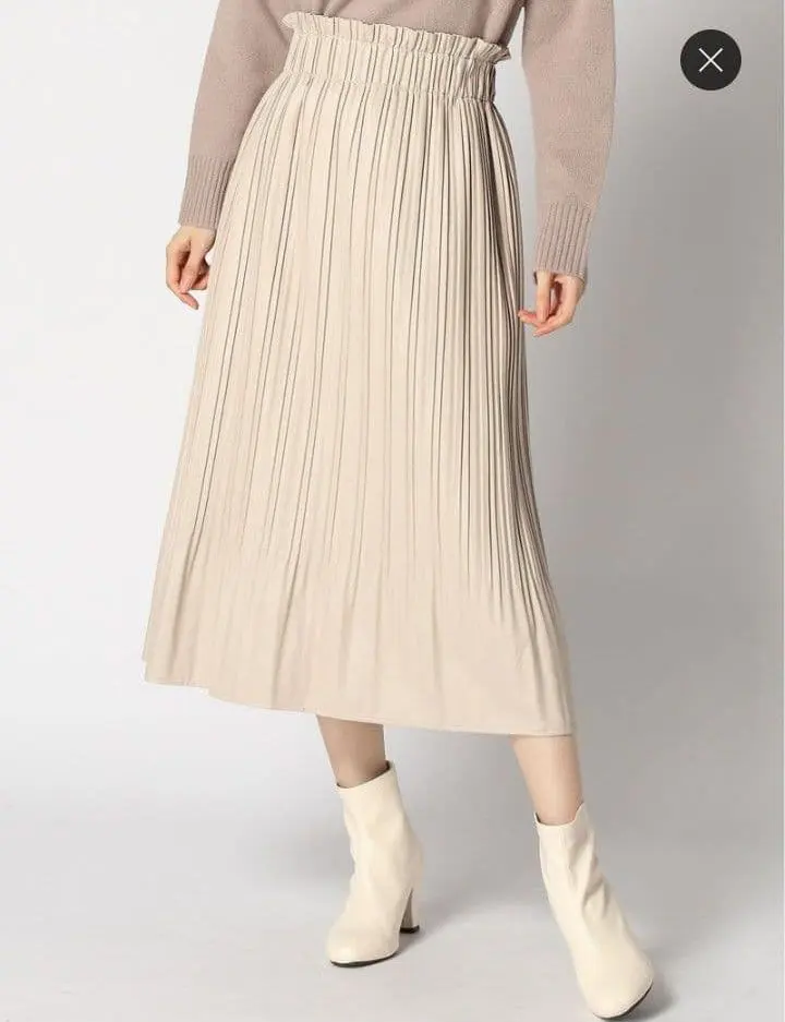 Thumbnail of Price reduced! Beautiful condition Catherine Ross pleated skirt, greige, long, autumn wear