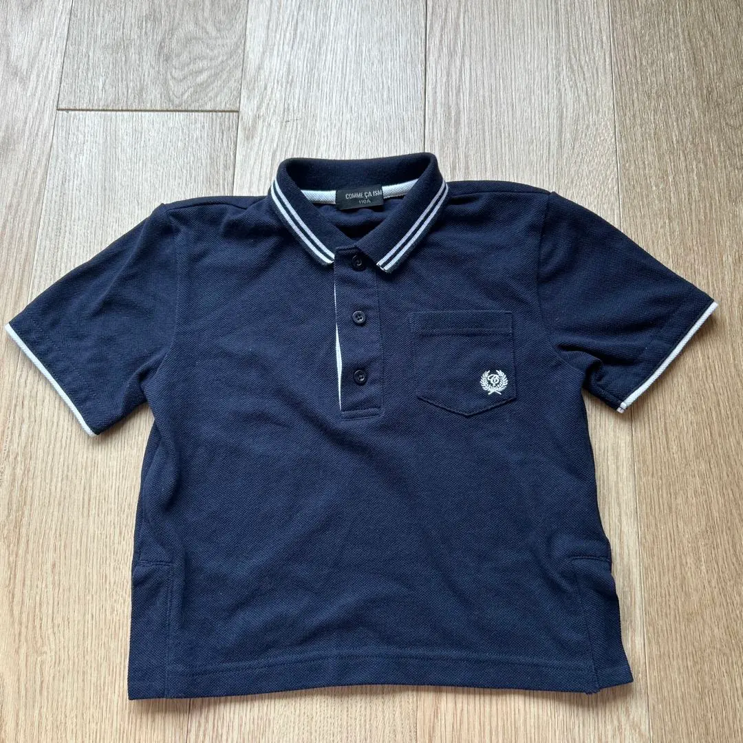 COMME CA ISM 海軍藍色 Polo 衫，附鈕扣 的縮圖