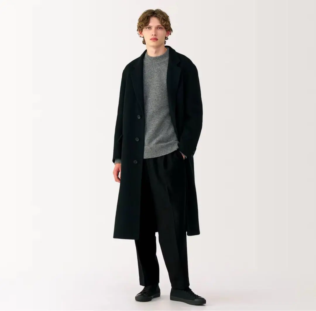 【激レア】 タグ付き・新品MUJI Labo カシミヤ混チェスターコート 黒　L 無印”らしさが詰まった新店舗“無印良品 代官山”に潜入」MUJI