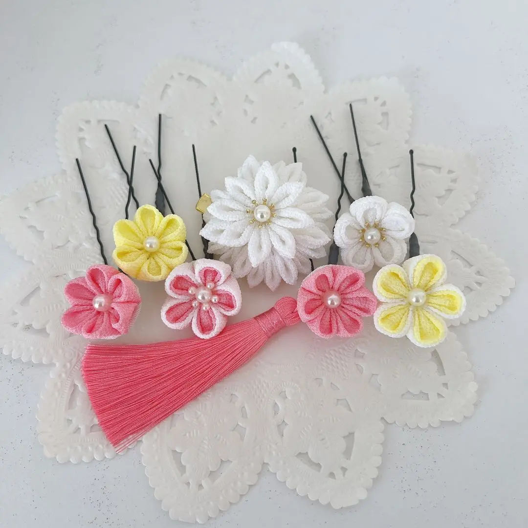 Thumbnail of Tsumami Kanzashi Hair Accessories - 7-5-3 Festival, Coming-of-Age Ceremony, Graduation Ceremony, Kimono, Hakama, Yukata, Pre-Shooting, Handmade