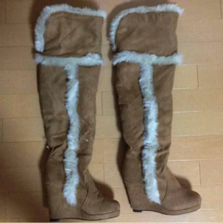 新品＊毛茸茸過膝長靴 的縮圖