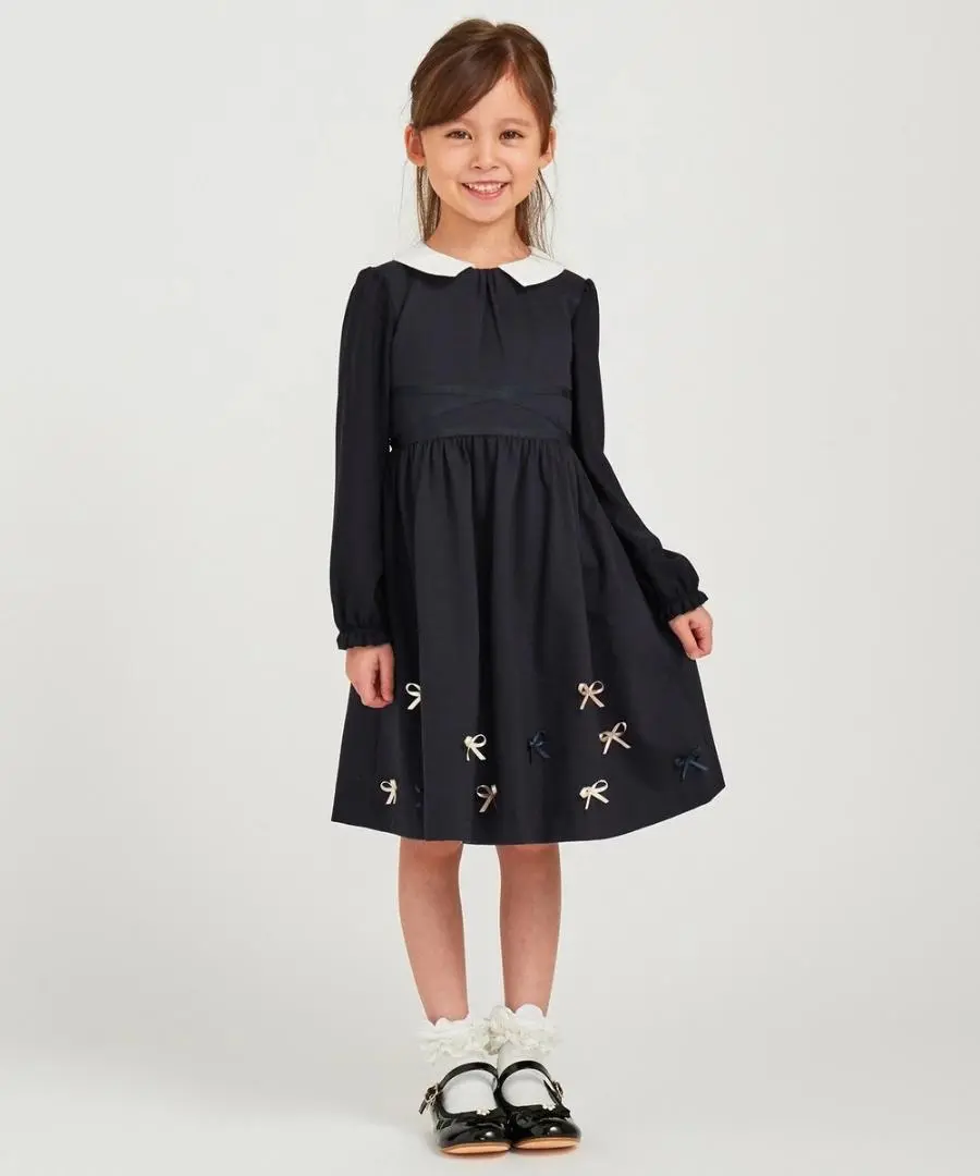 トッカ　プリムジャージーワンピース　120 入学 TOCCA トッカ プリムジャージーワンピース 紺 120cm フォーマル