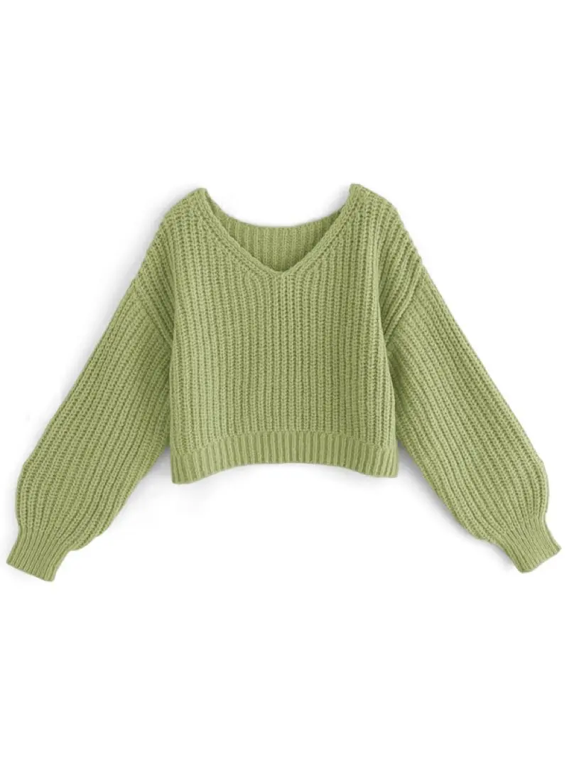 Thumbnail of GRL Volume Sleeve Short Knit Top - GRL Green