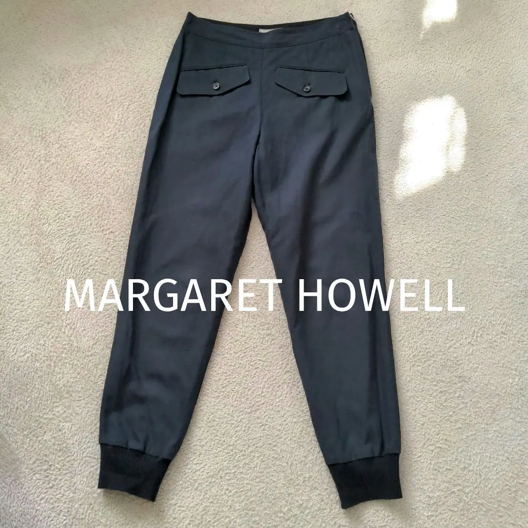 MARGARET HOWELL マーガレットハウエル　ウール裾リブジョガーパンツ MARGARET HOWELL - 【MARGARETHOWELL】24SS 5784143031 DENSE