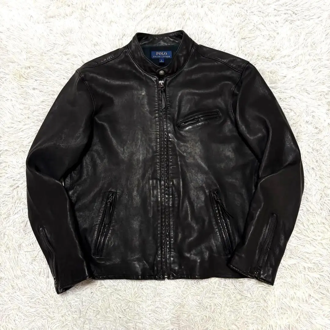 極美品✨Polo Ralph Lauren シングルライダース 羊革 M相当 極美品✨Polo Ralph Lauren シングルライダース 羊革 M相当