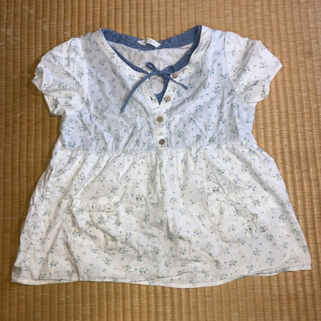 Thumbnail of Organic Cotton Flower Print Short Sleeve Blouse