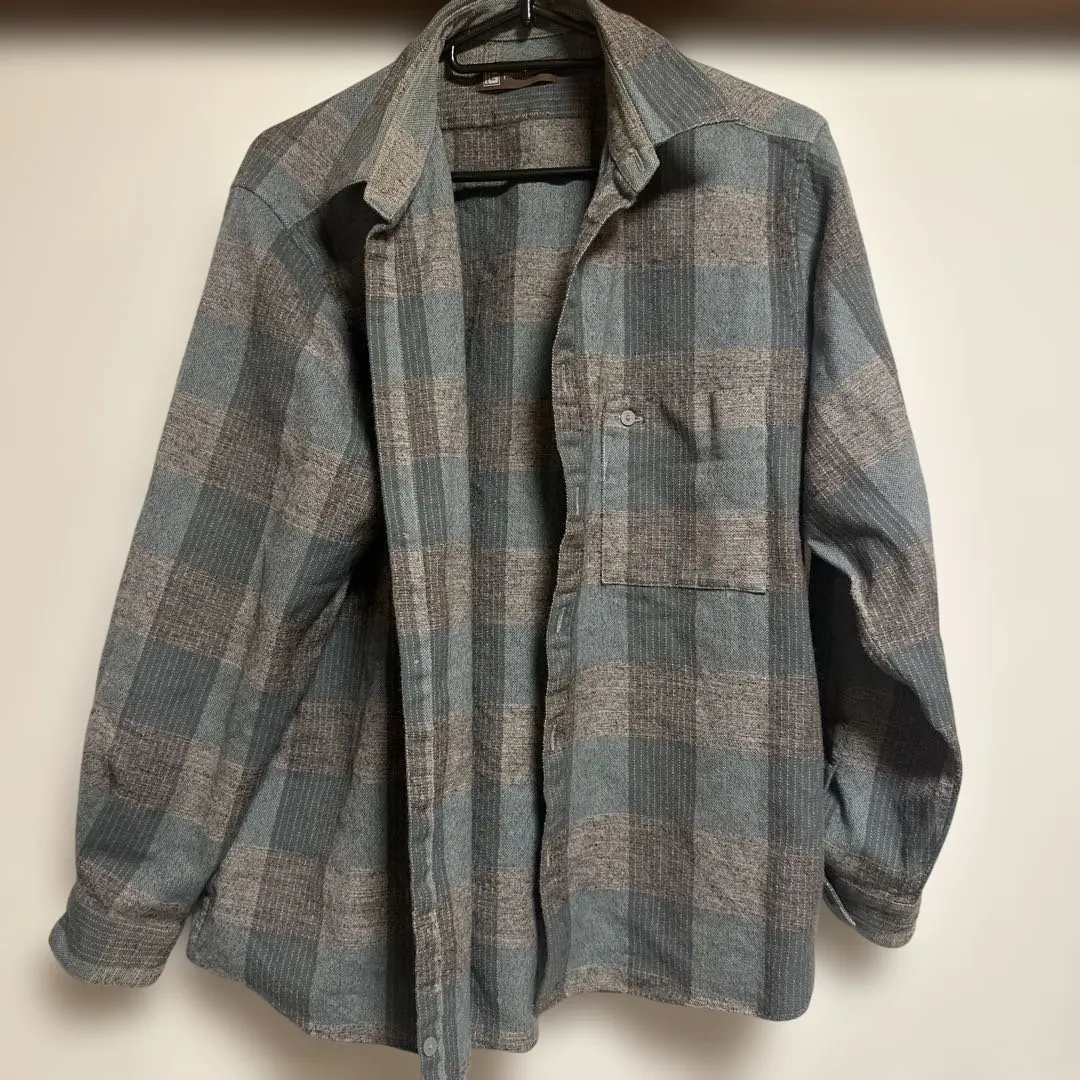 Thumbnail of PIERRE BALMAIN Blue and Brown Check Long Sleeve Shirt