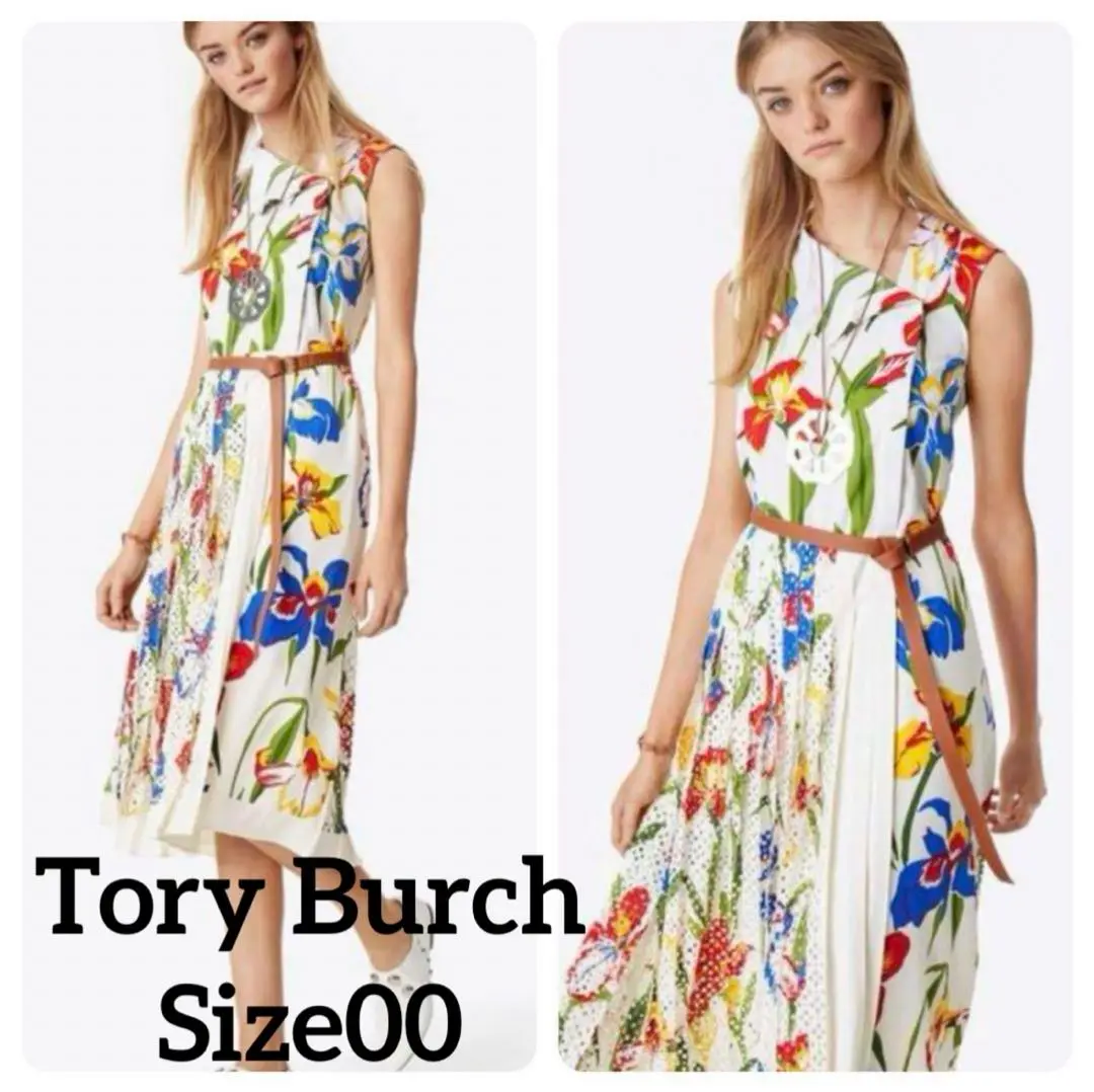 【b】TORY BURCH フラワープリント　ワンピース Tory Burch フラワープリント ワンピース US 4