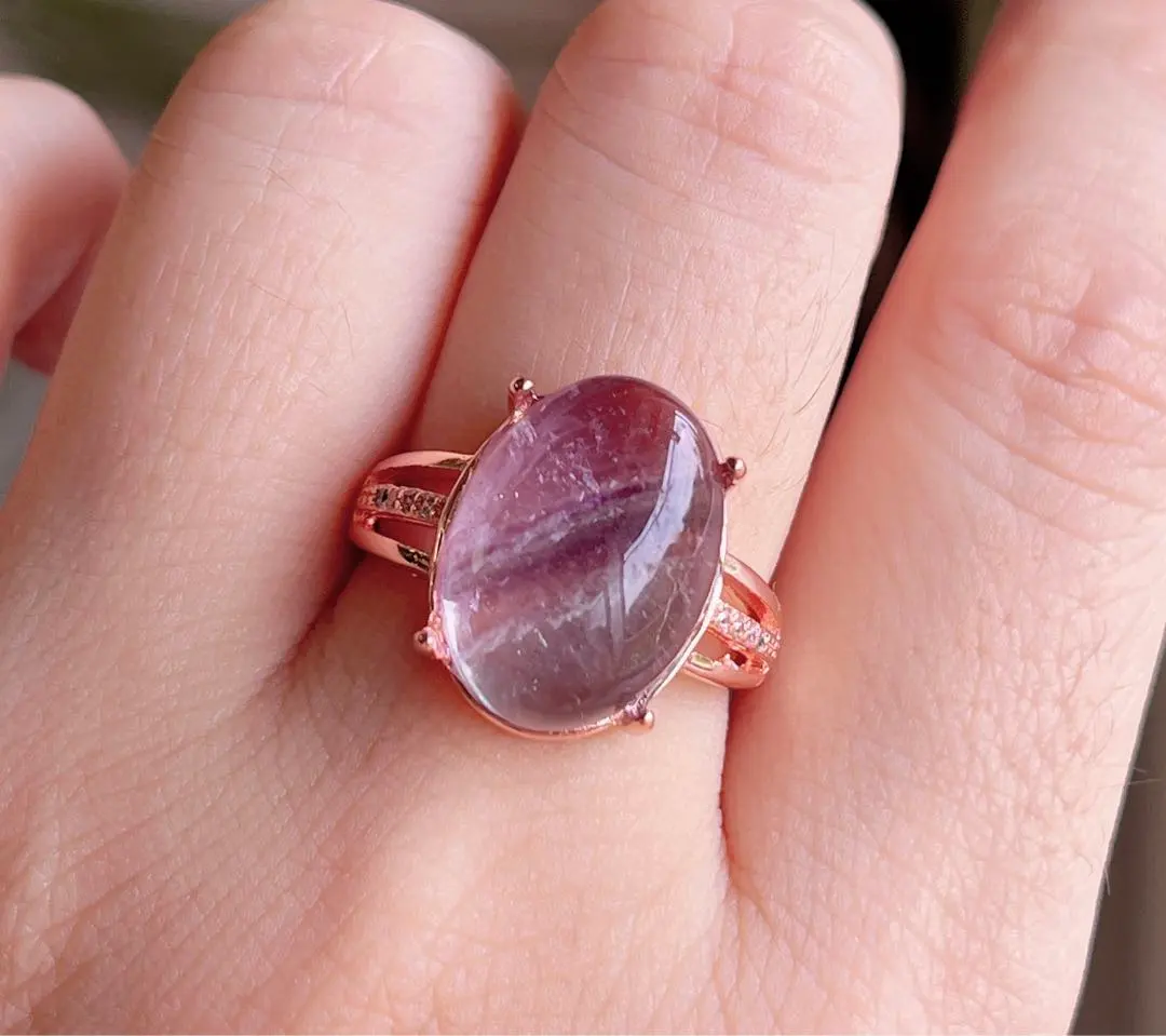 Thumbnail of Natural Stone: Rainbow Fluorite Ring (Item No. A2883)
