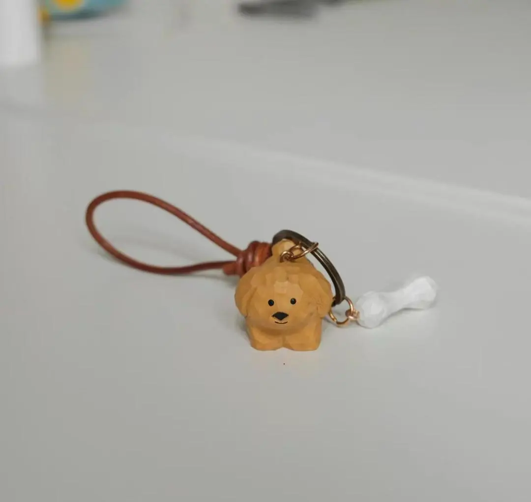 犬形鑰匙圈 附骨頭吊飾 的縮圖