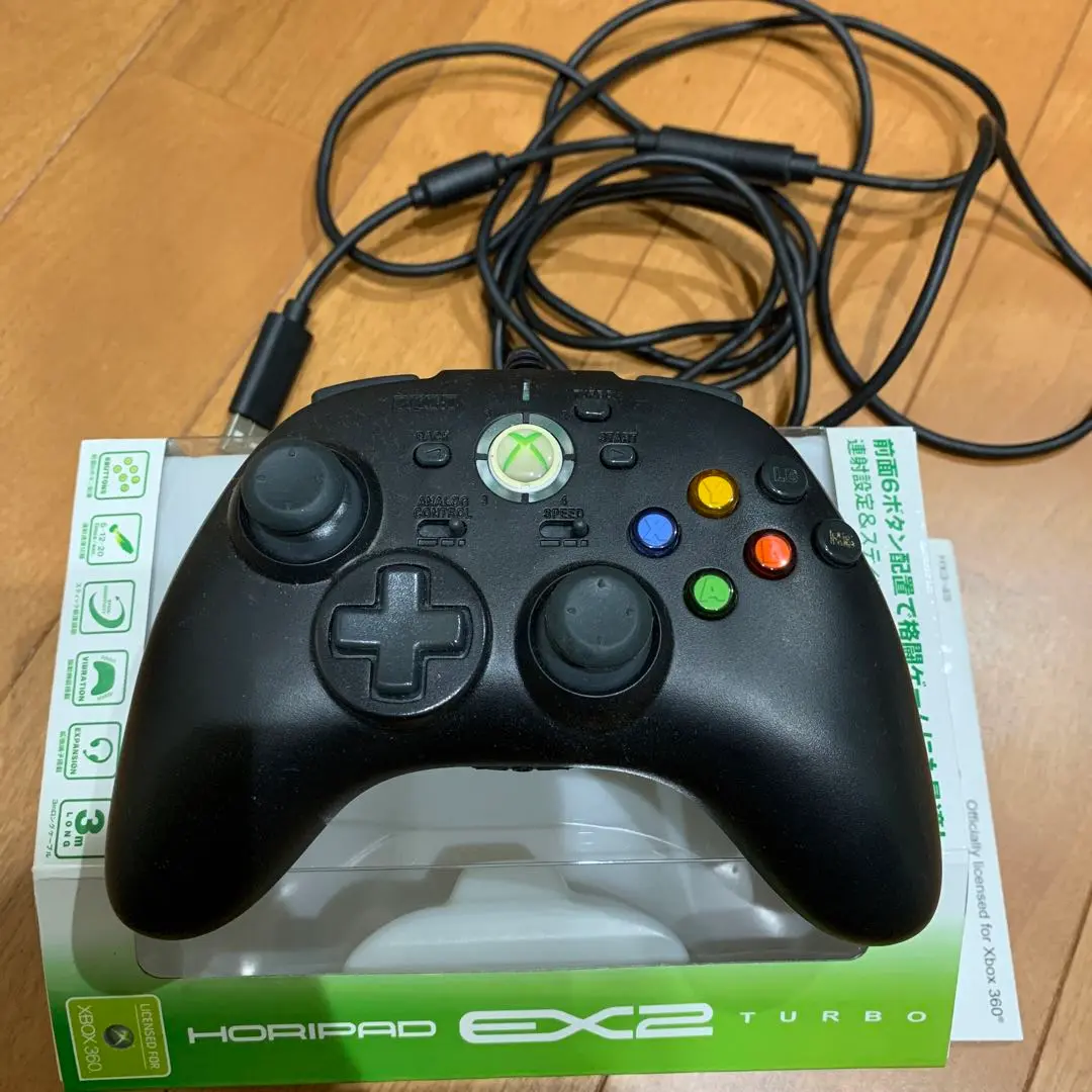 XBOX360 ホリパッドEX2ターボ コントローラーアダプターセット HORI ホリパッドEX2ターボ （ブラック） Xbox 360用周辺機器