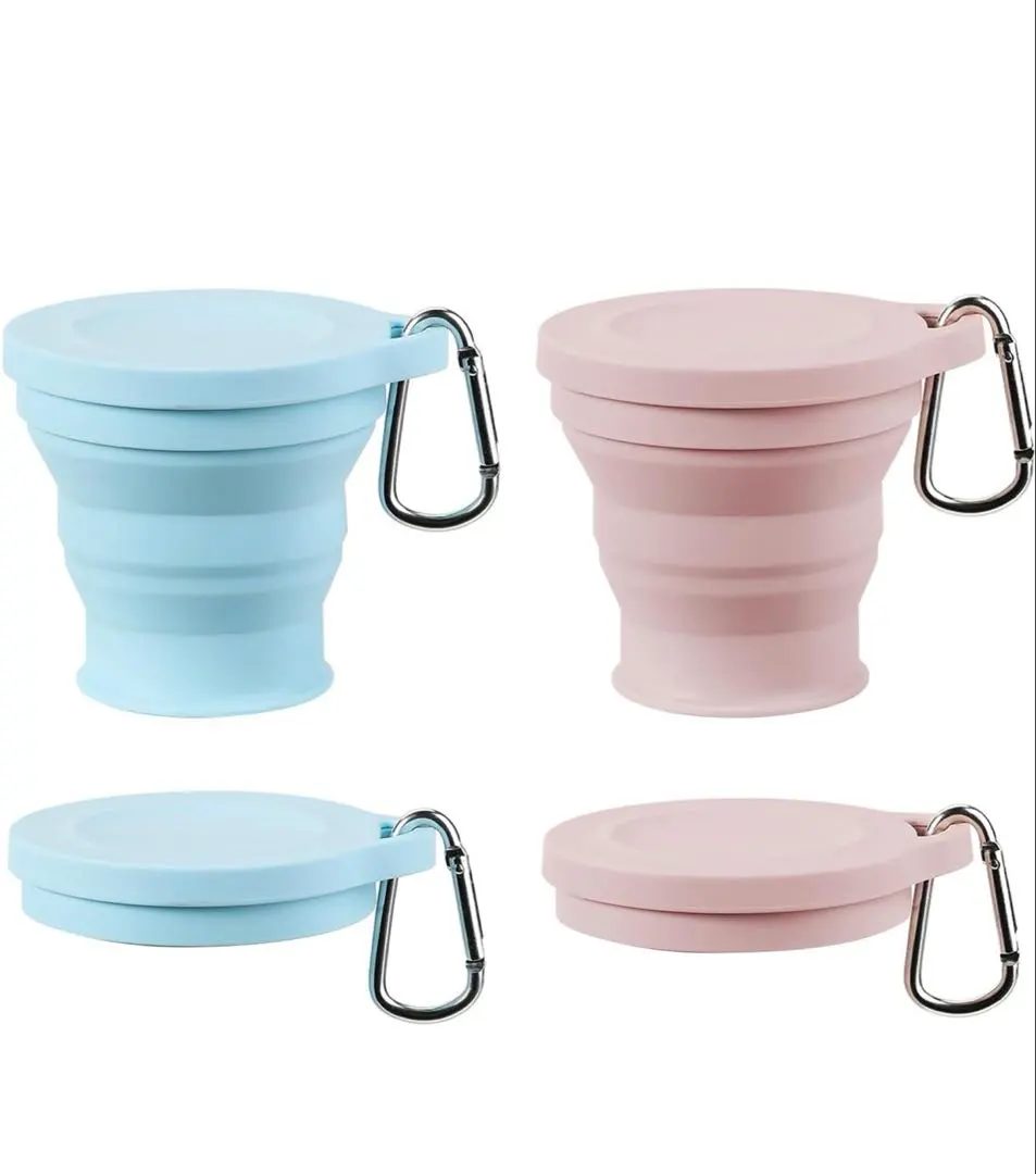 Thumbnail of Collapsible Cup with Carabiner, Set of 2, Silicone, for Camping