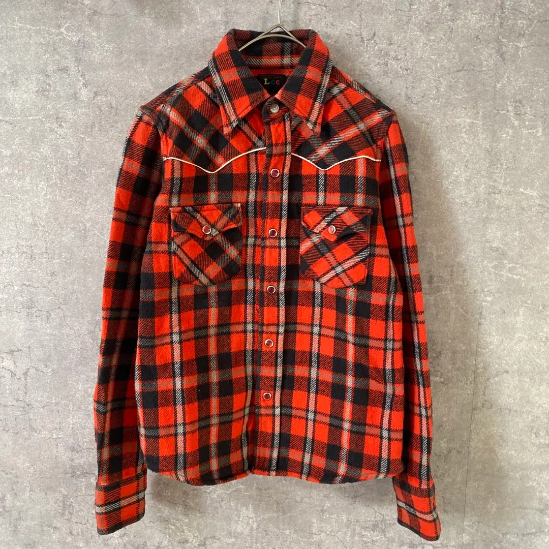Thumbnail of Lee Western Check Shirt Flannel Long Sleeve S Size Special Buttons