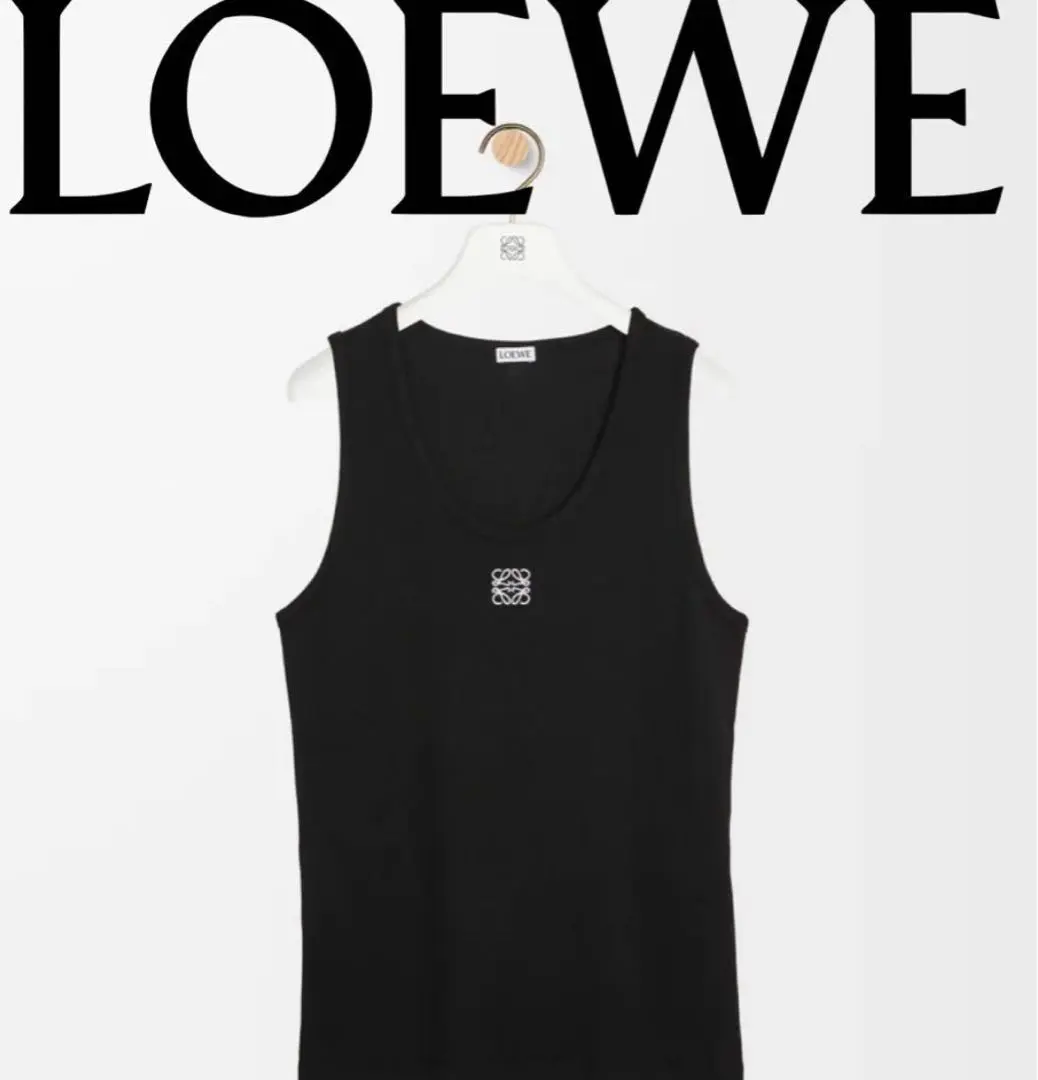 新品タグ付き LOEWE ロエベ ブラックタンクトップ Lサイズ LOEWE ロエベ タンクトップ/ANAGRAM TANK TOP レディース