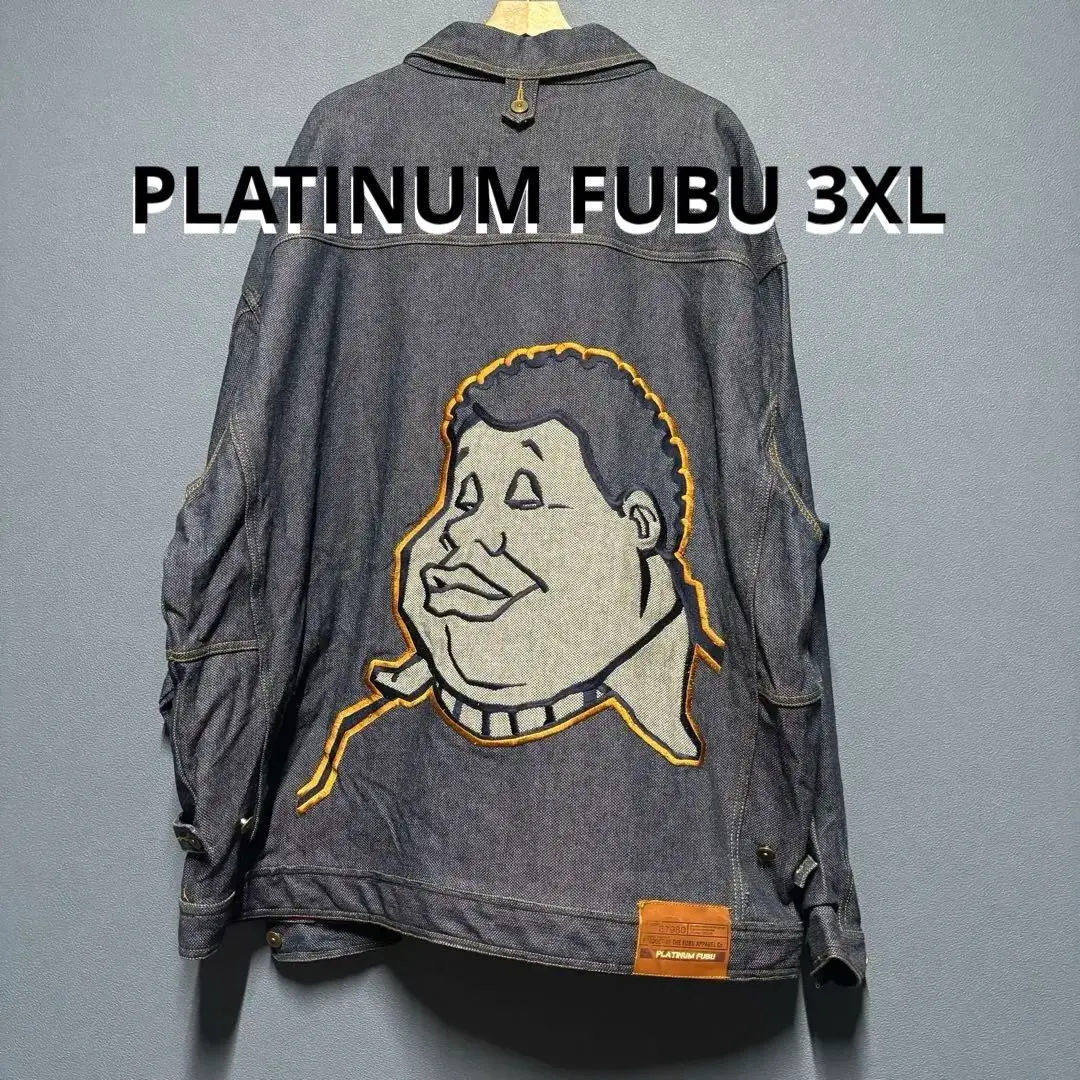 ナ*ん様 【Platinum fubu】デニムジャケット 2025年最新】PLATINUM FUBU メンズ Gジャン・デニムジャケットの