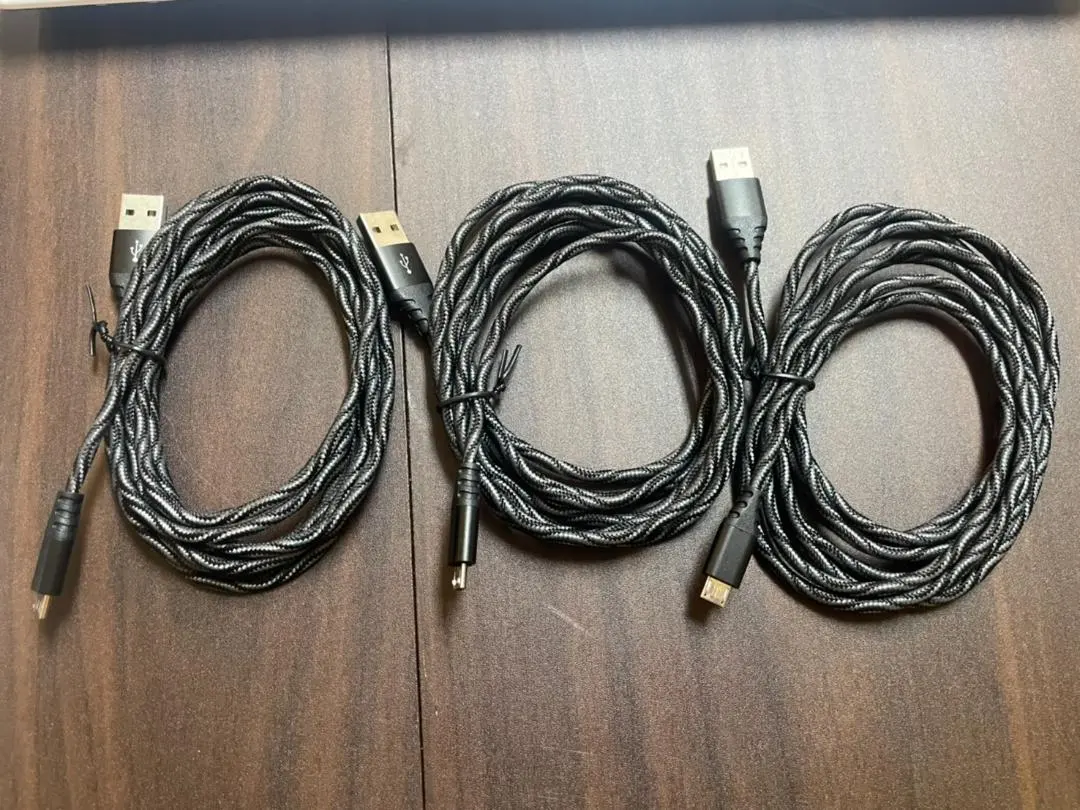 Thumbnail of New, Unused, Set of 3, 2M Micro USB Cables, Fast Charging, with Band