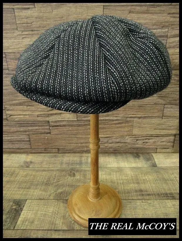 Real McCoy 黒レザーキャスケット The REAL McCOY'S ザリアルマッコイズ 8HU LEATHER WELDER CAP