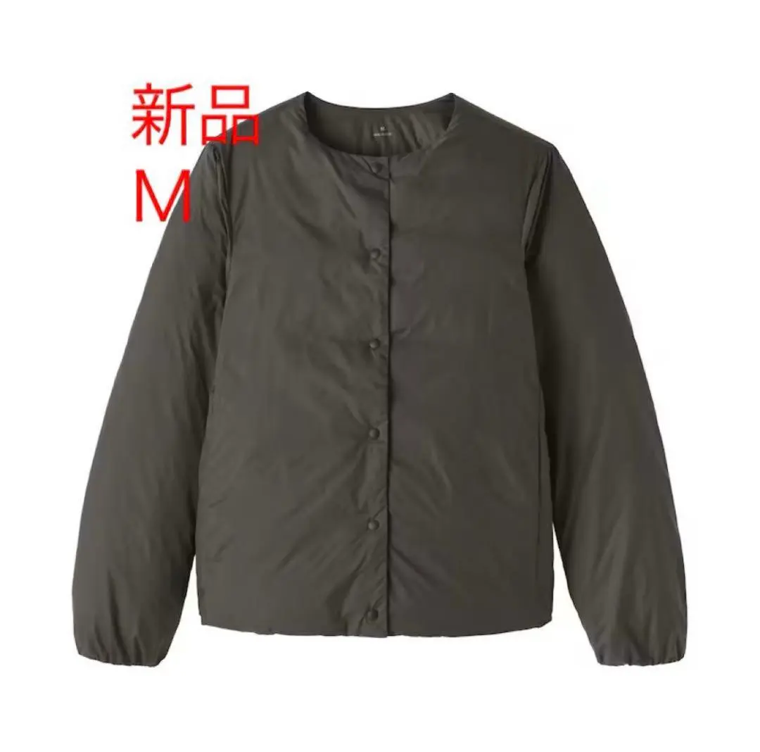 無印良品 輕量羽絨可收納無領外套 女裝M 深棕色 的縮圖