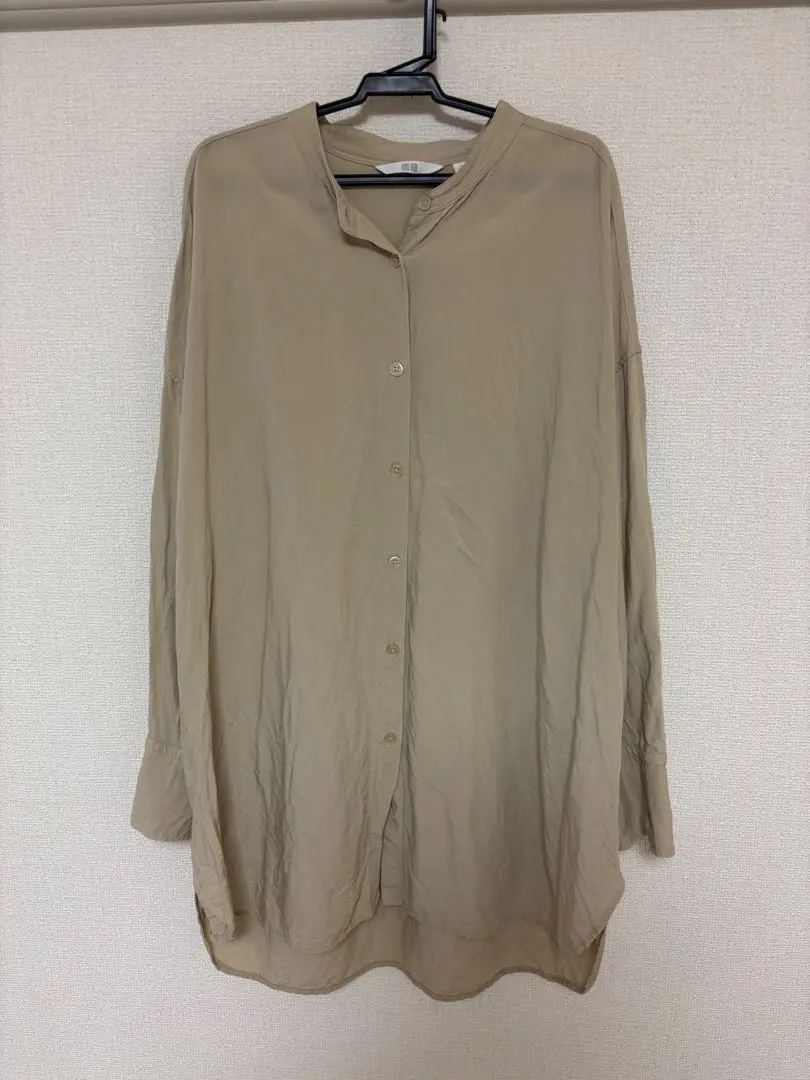Thumbnail of UNIQLO Beige Long Sleeve Shirt, Size L