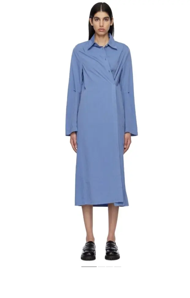 ワンピース Ourlegacy MACHINE DRESS OUR LEGACY Machine ロングライン シャツドレス | ブルー