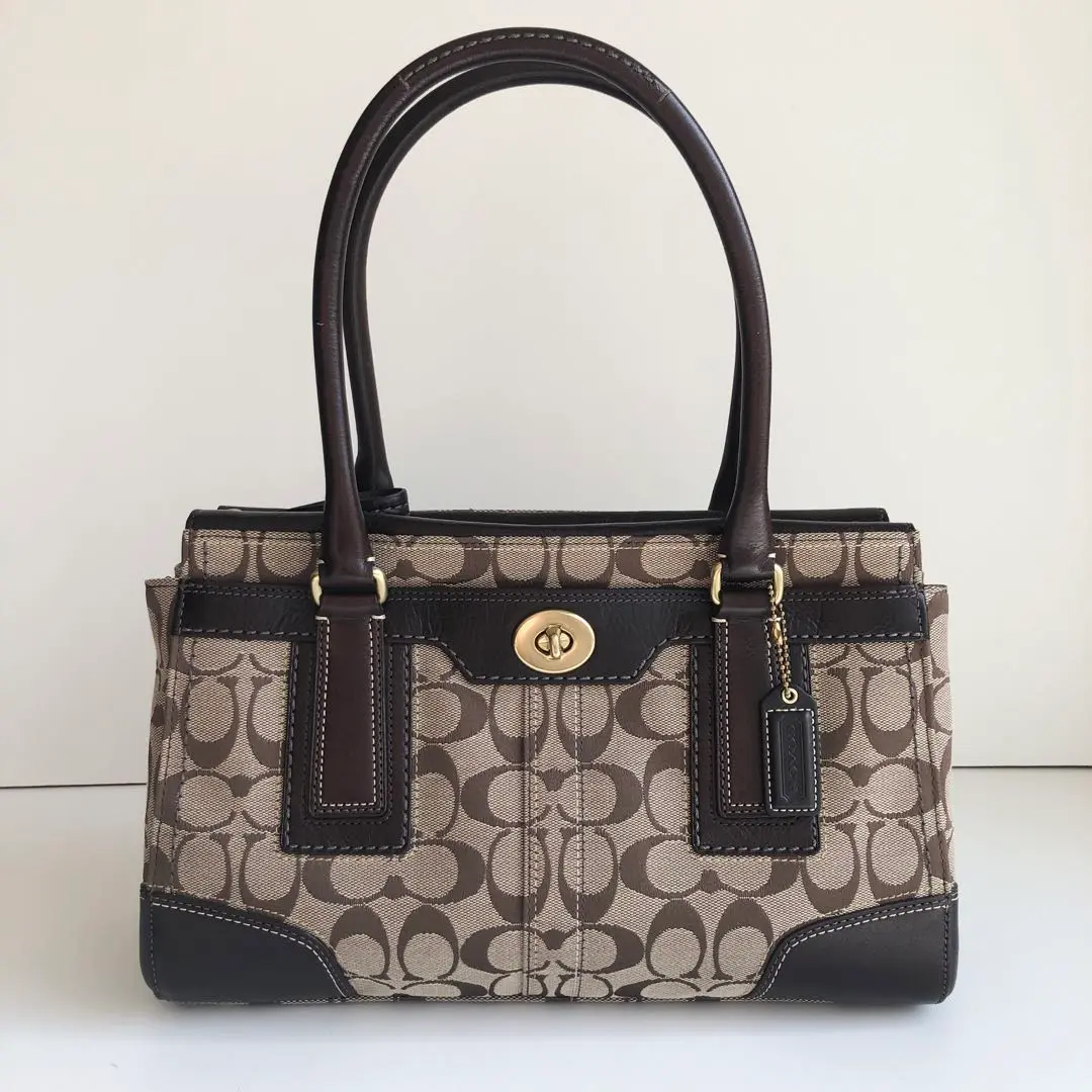 美品　コーチ ハンドバッグ 　coach　11062　ターンロック ブラウン 2025年最新】コーチ 11062の人気アイテム - メルカリ