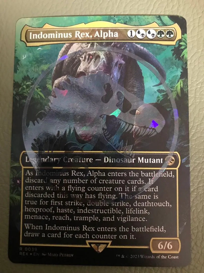 MTG  イクサラン　君臨するもの、インドミナス・レックス　ロゴ入り　hoil ロゴ入りFOIL】【英】君臨するもの、インドミナス・レックス
