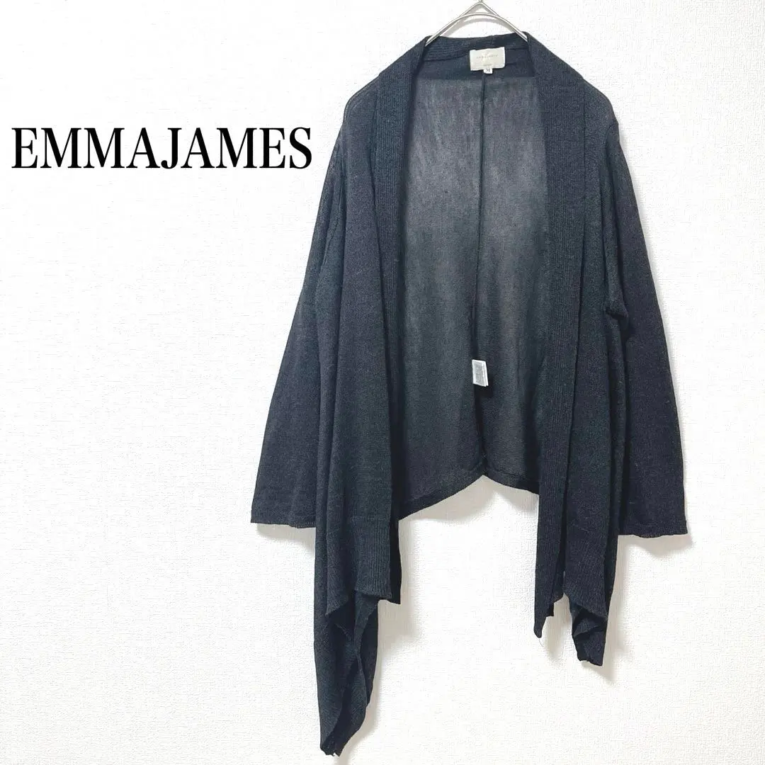Thumbnail of Emma James Linen Cardigan Drape Shawl Collar Asymmetrical