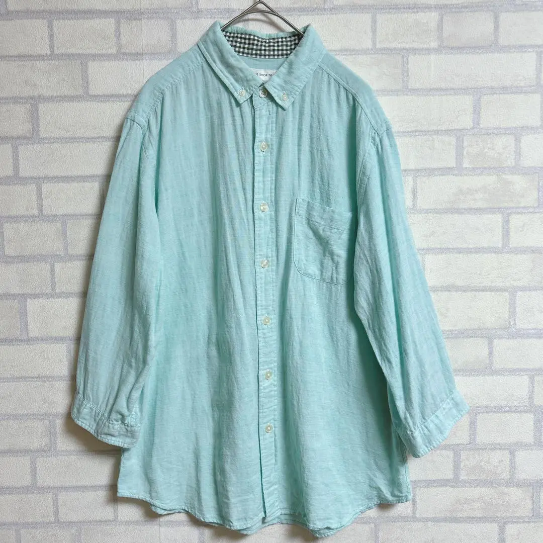 Thumbnail of THE SHOP TK - Men's Shirt - Light Green - 3/4 Sleeve - M