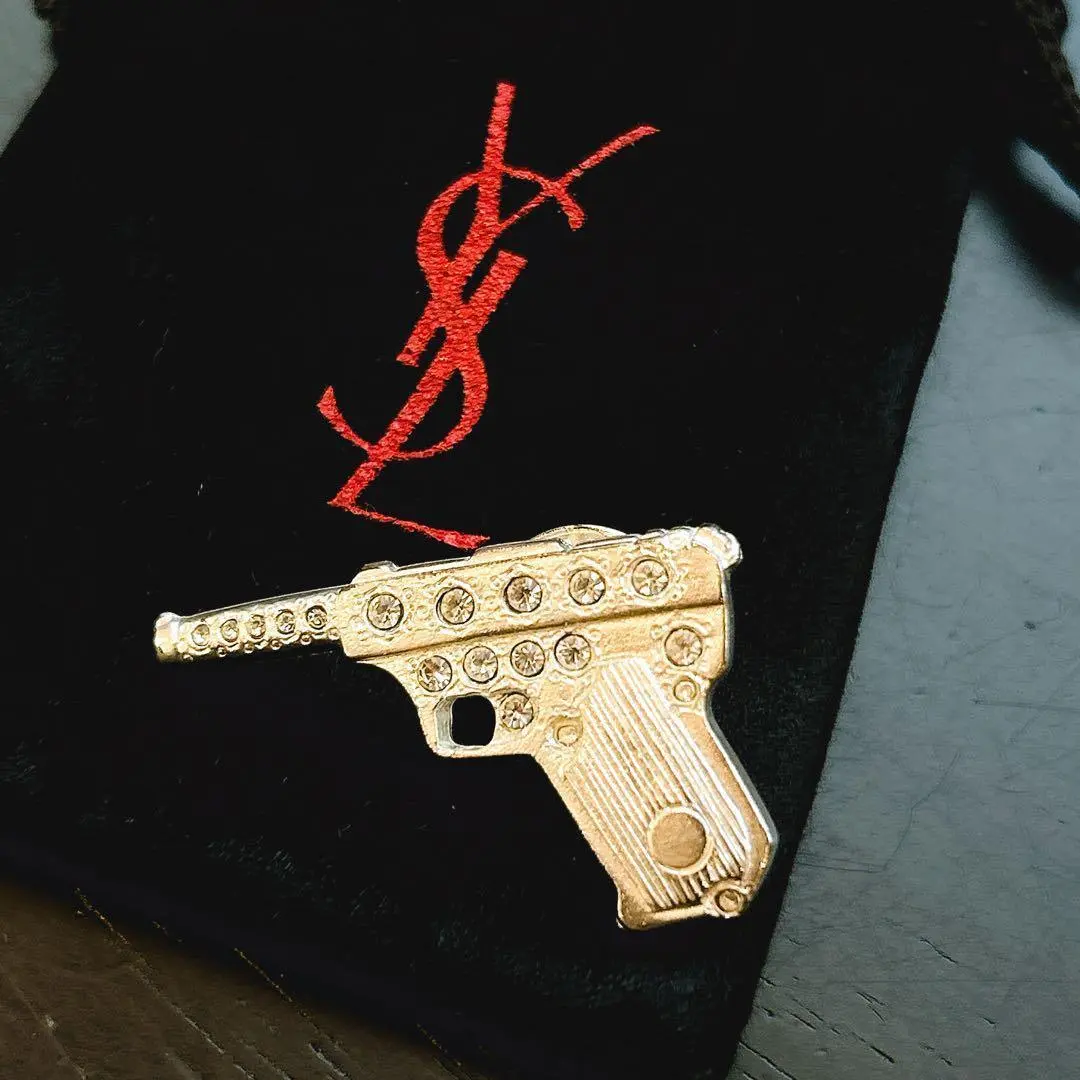 Thumbnail of SAINT LAURENT (YSL) Pistol Brooch with Rhinestones