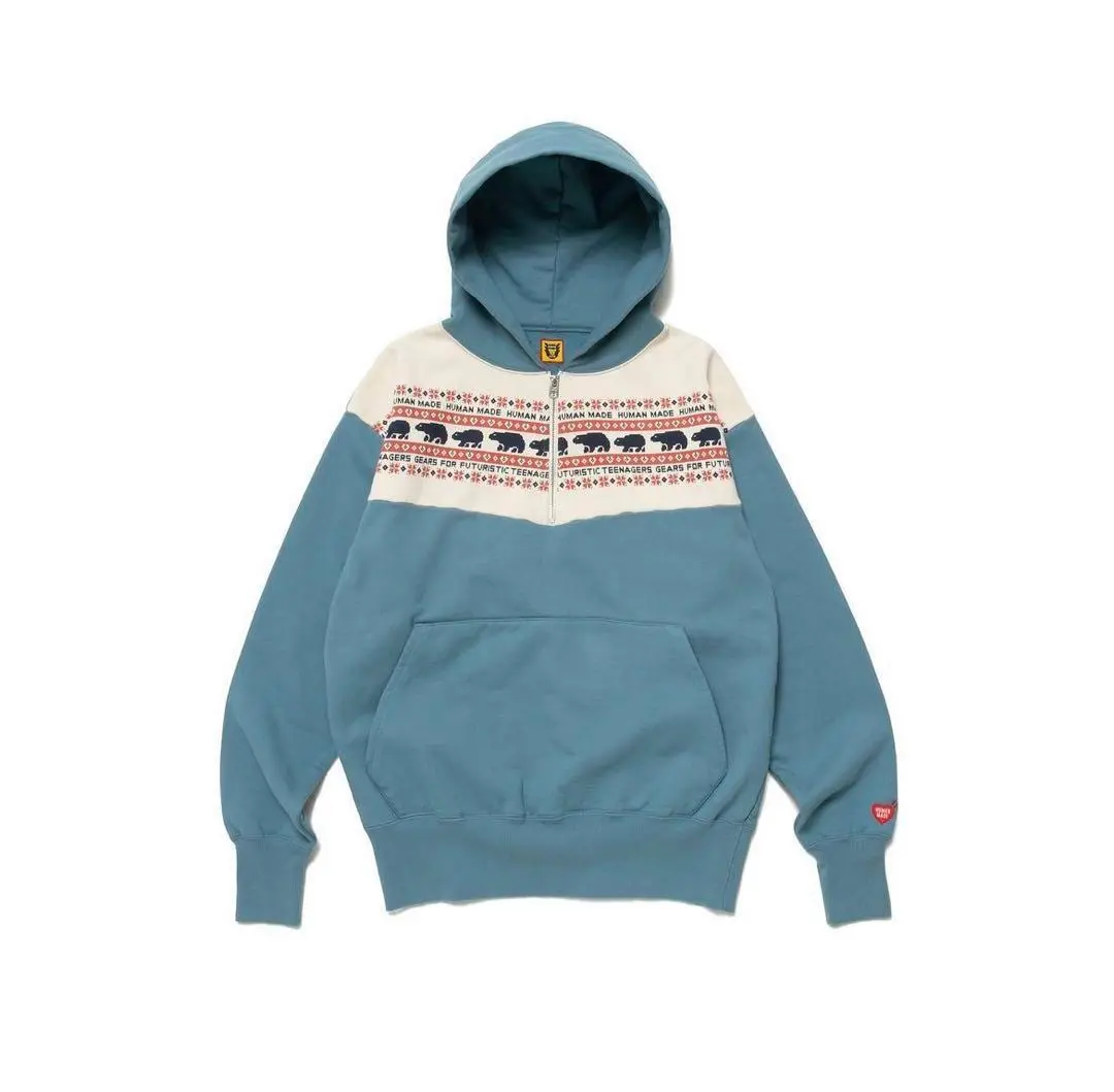 Human Made フード付きパーカー 青 赤 Human Made フード付きパーカー Lサイズ